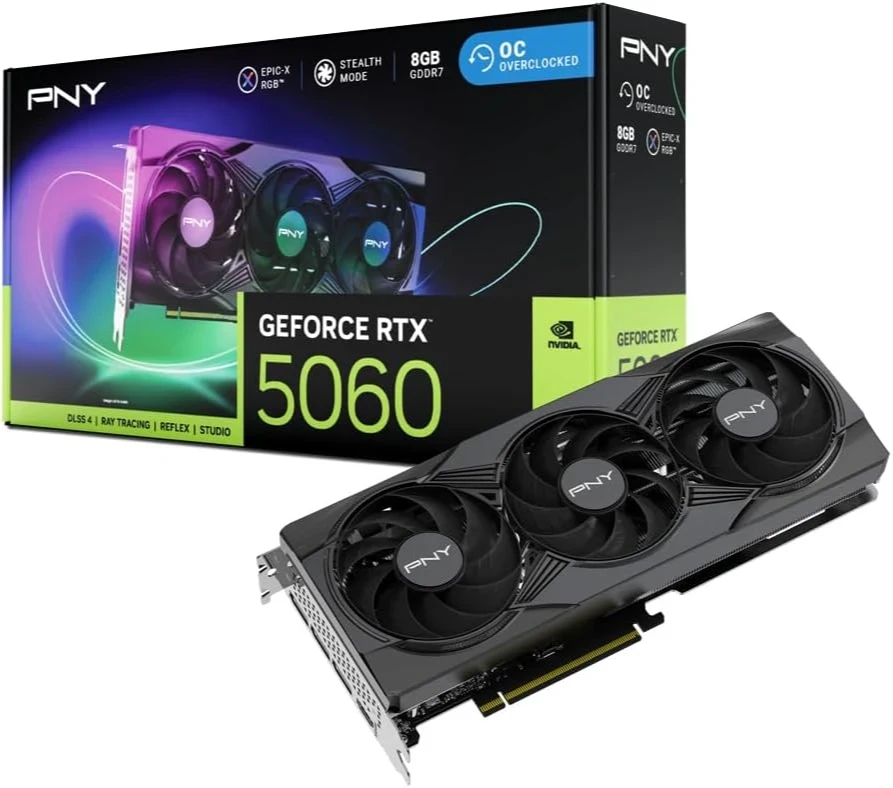 PNY GeForce RTX 5060 8GB GDDR7 Epic-X RGB OC